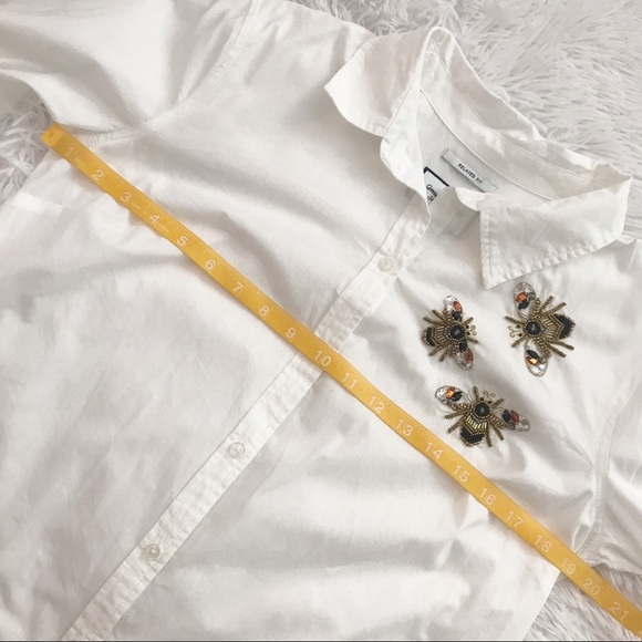 Charter Club Beaded Bees Button Down Blouse NWT ✨ - Picture 5 of 8